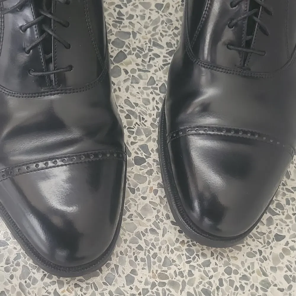 Florsheim Black Leather Cap Toe Lace-Up Oxford Dress Shoes Men’s 10D 20382